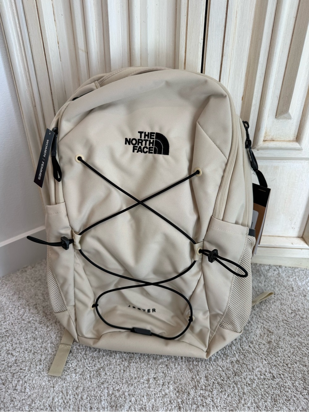 The North Face Womens nude Jester Backpack with Black Bungee